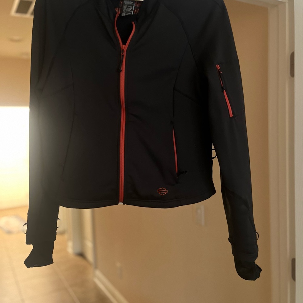 Harley-Davidson Women's Black Ski Jacket with Red Zipper